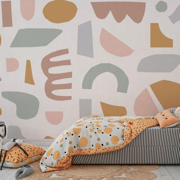 

wallpapers pastel rustic abstract shapes wallpaper mural