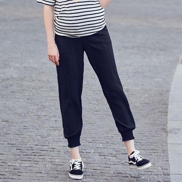 

pregnant fashion jumpsuit stretch pregnancy pants sports casual women's clothing maternity clothes bottoms, White
