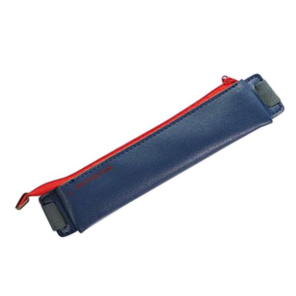 

1pc mini pen holder business leather case zipper pouch storage bag for home office school pencil bags