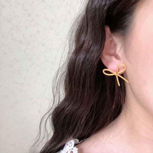 

dangle & chandelier bfh korean statement earrings for women 2021 fashion yellow colour bow geometric lovely drop earings brincos jewelry gif, Silver