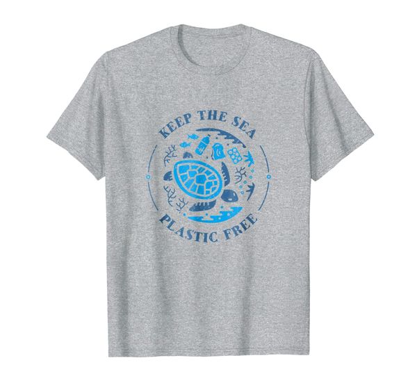 

keep the sea plastic marine scene - t-shirt, White;black
