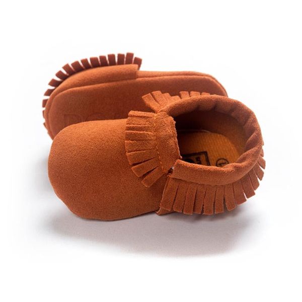 

baby girl pu suede leather shoes moccasins soft soled non-slip footwear with fringe toddler infant crib first walkers