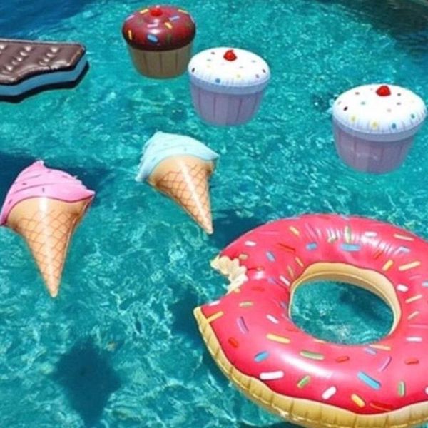 

1pcs pool float water fun toys swim ring ice cream shaped inflatable tool children game toy party decorations floats & tubes