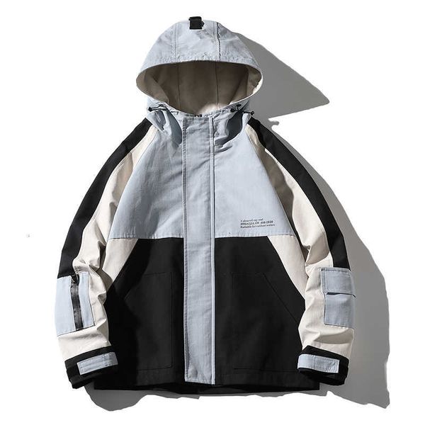 

men's jackets spring autumn patchwork streetwear men big size 5xl hooded casual loose windbreaker jacket male hip hop coat homme yvel m, Black;brown