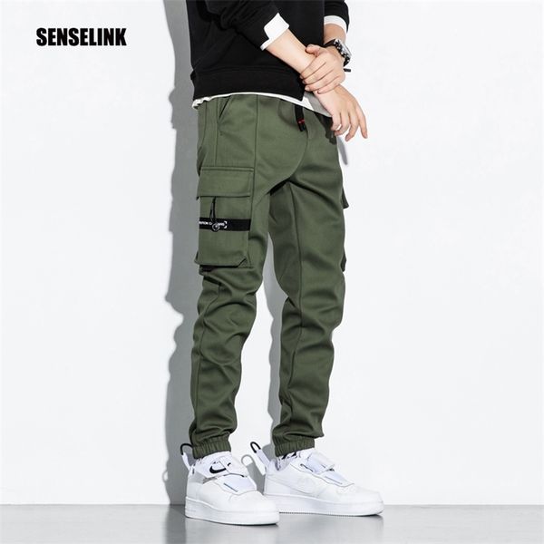 

men's classic joggers korean fashion brand cargo pants hip hop streetwear multi pocket trousers plus size s-8xl 210715, Black