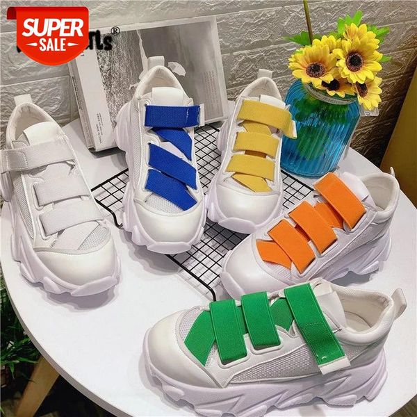 

women's singles 2019 new white ribbon thick-soled cakes comfortable flats breathable casual shoes sneakers drop shipping #nw0e