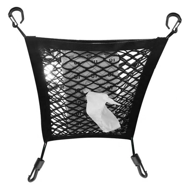 

car organizer styling storage elastic net mesh seats pocket bag auto safe driving prevent child interference