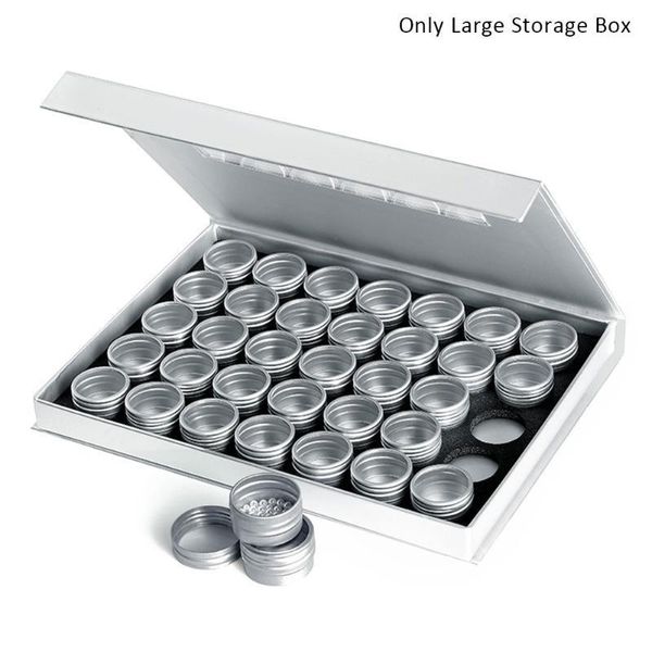 

multifunction portable round storage box packing nail jewelry travel makeup empty jar refillable containers aluminium screw pot1