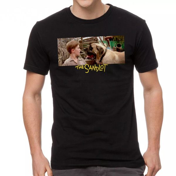 

the sandlot dog beast graphic men's black t-shirt, White;black
