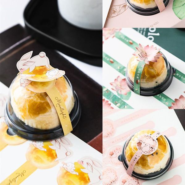 

disposable cups & straws 50pcs creative festival favors diy baking cake packaging boxes round open transparent window plastic box with rabbi