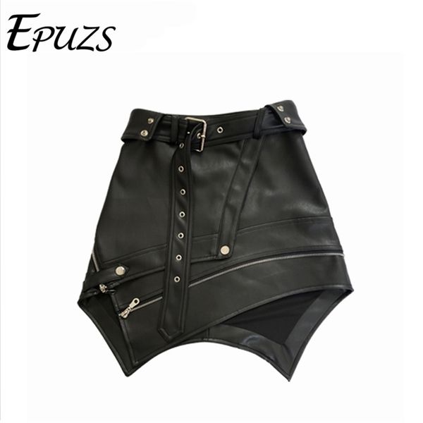 

summer mini skirts womens black pencil streetwear leather elegant high waist vintage harajuku 210629