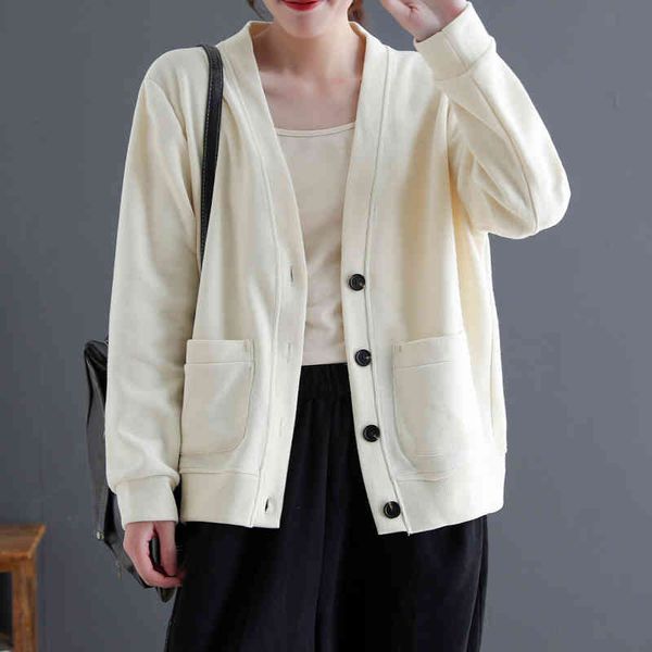 

2021 autumn knitted solid color literary v-neck long sve women's et coat 211762, Black;brown