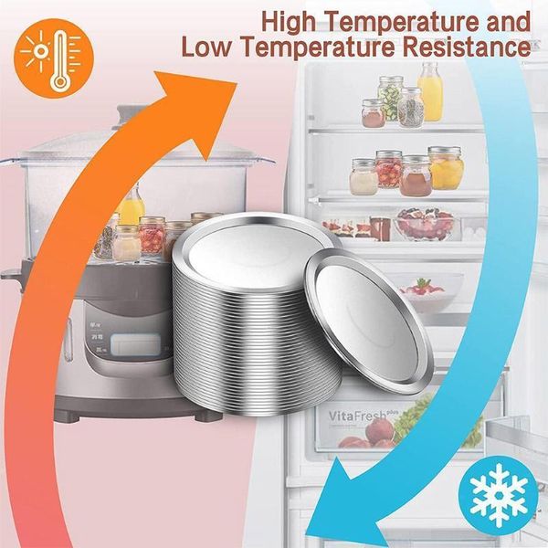 

kitchen storage & organization 10 pcs regular mouth mason jar canning lids reusable leak proof split-type silver with silicone seals rings s