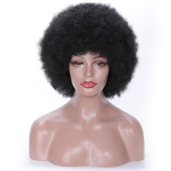 

synthetic wigs merisihair afro wig women short fluffy hair for black kinky curly party cosplay with bangs