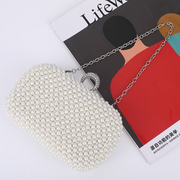 

fashion evening bag 2021 creative women's holding pearl dinner slant across