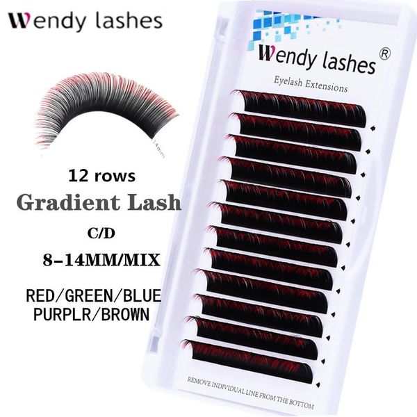 

lines colored eyelash extensions individual ombre green blue brown lash faux mink false eyelashes professionals make up tools