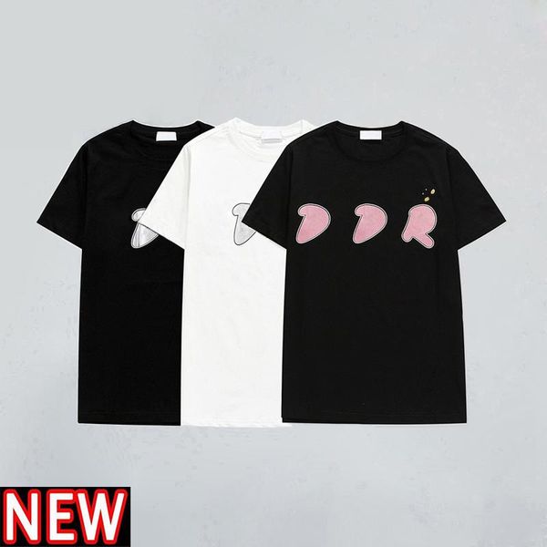 

2021 ins summer t-shirt france 3d letters embroidery t shirt mens womens couple fashion paris street tee men s clothing casual short sleeve, White;black