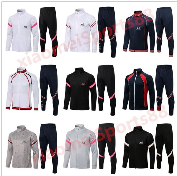 

new 2021 2022 kit long sleeves soccer jacket uniforms tracksuits psgs 21 22 train football coat training shirt suit, Black
