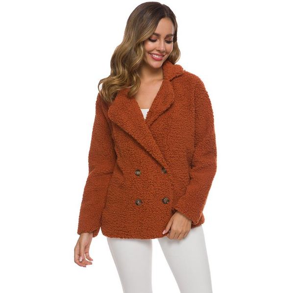 

autumn/winter lamb wool thicken women's sweater fur jacket ladies top, Black