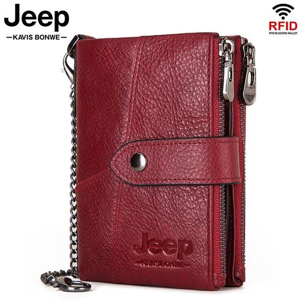 

genuine cow leather wallet rfid women coin purse fashion lady female portomonee money pocket bag small perse zipper girls wallets, Red;black