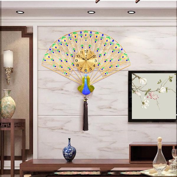 

wall clocks european style light luxury peacock clock living room home decoration watch fashion simple art