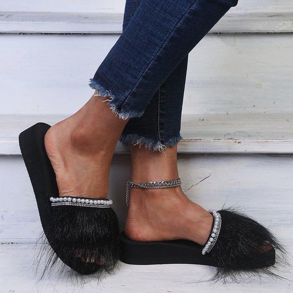 

slippers men shoe women's flip-flops pool chunky sandals for shoes spring tennis male outdoor couple, Black