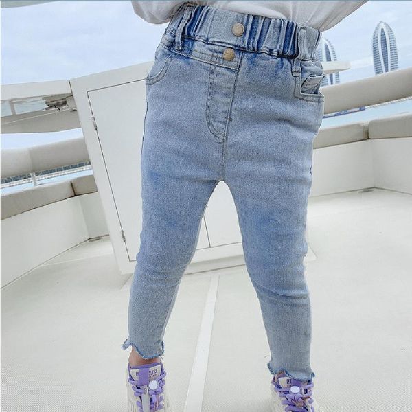 

jeans wlg girls fall kids denim blue solid skinny jean baby girl fashion all match trousers for 2-6 years