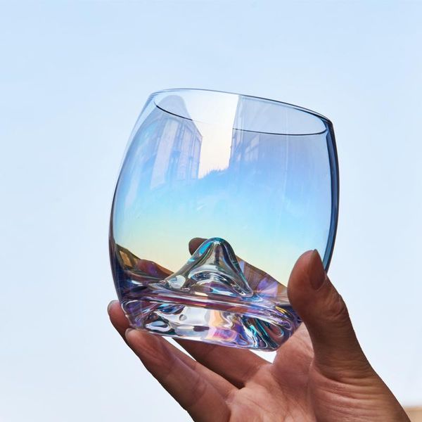 

wine glasses nordic colorful glass rainbow family drinking water cup dazzling