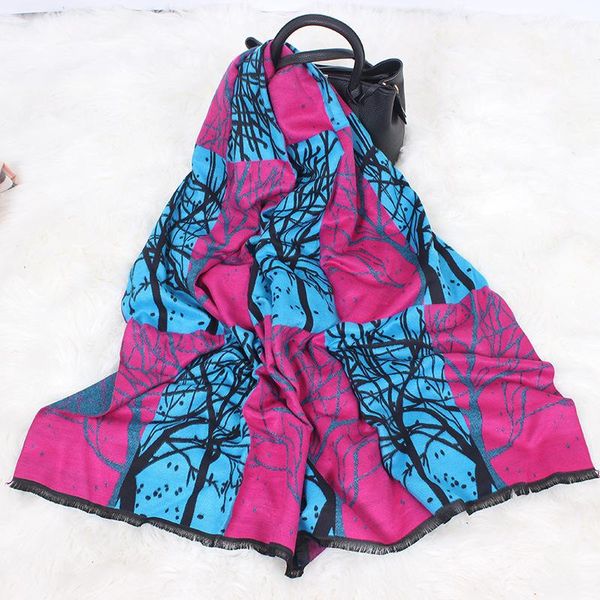 

scarves autunm winter cashmere pashmina women scarf all-match print ladies thick female travel shawl bufanda mujer, Blue;gray