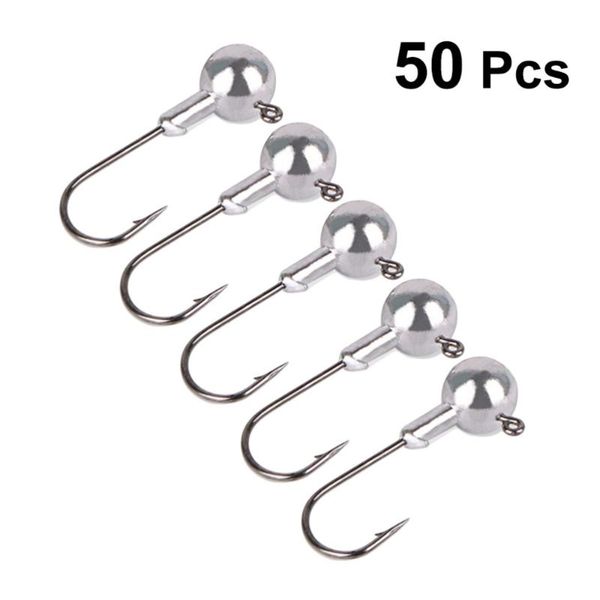 

50pcs offset point circle hooks extra sharp fishing tackle set - 3.5g (silver)