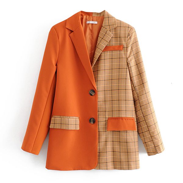

women's suits & blazers spring autumn fashion long sleeve patchwork plaid suit jacket slim office blazer casual ladies g ef94, White;black
