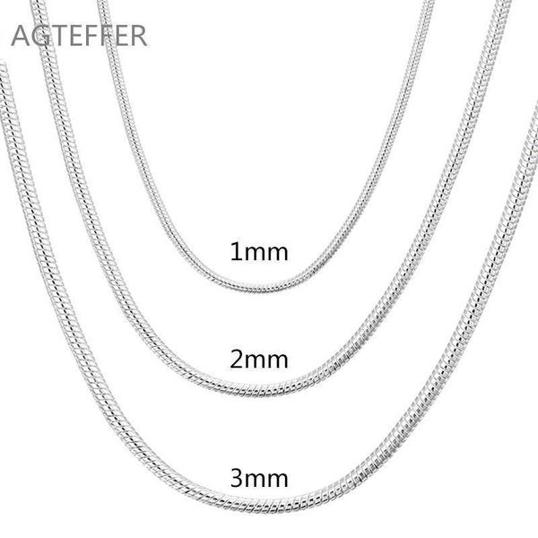 

designer necklace agteffer 925 sterling silver 1mm/2mm/3mm snake chain for men women s fashion jewelry gifts