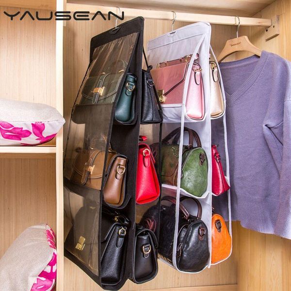 

storage boxes & bins family fabric organizer backpack handbag accessories shoe bag household supplies 6 pocket closet rack hangers