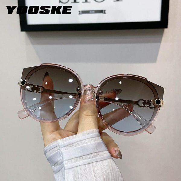 

sunglasses yooske metal cat eye women sun glasses designer vintage gradient eyewear shades for ladies colored, White;black