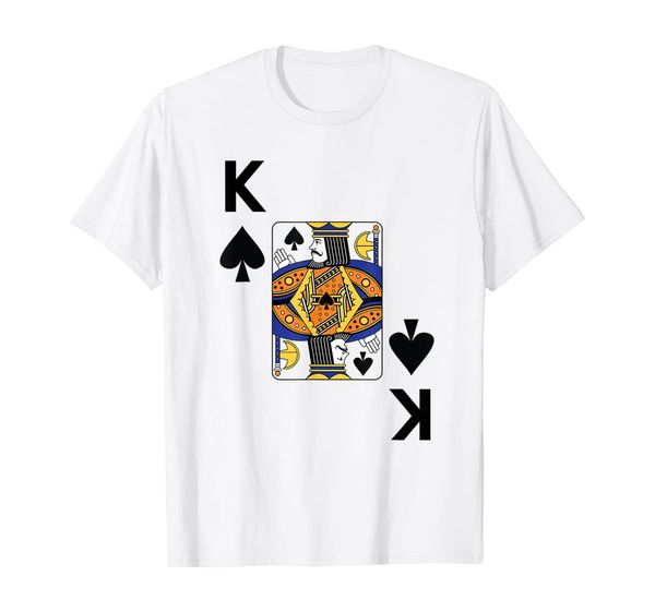 

king of spades tshirt poker playing card costume shirt, White;black