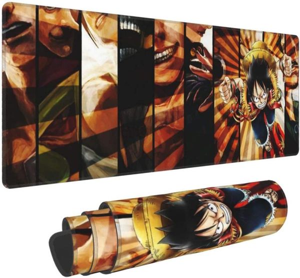 

mouse pads & wrist rests one piece anime locking table mat big pad stitched edge nonslip natural rubber base gaming computer laptop