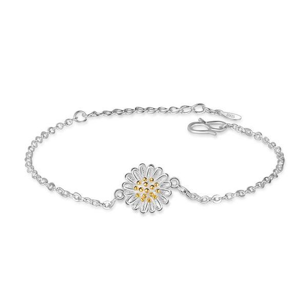 

sunflower daisy bracelets for women jewelry pulseira feminina charm, Golden;silver