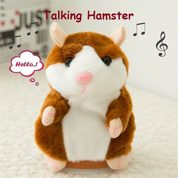 Schöner sprechender Hamster sprechen Sprechen Tonaufnahme wiederholen gefülltes Plüschtier 14 cm Mini-Spielzeug für Kinder 210728