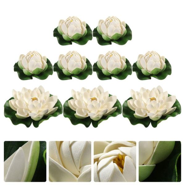 

6pcs water lily ornaments simulation lilies garden decors (white) wallpapers