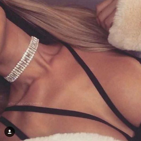 

delicate luxurious zircon neck chain chokers necklaces fashion charm geometry korean necklace woman wedding party wholesale, Golden;silver