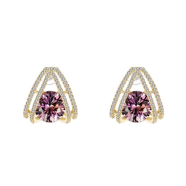 

earrings for women fashion rhinestone crystal stud gold color wedding ear earring jewelry accessories gift oorbellen, Golden;silver