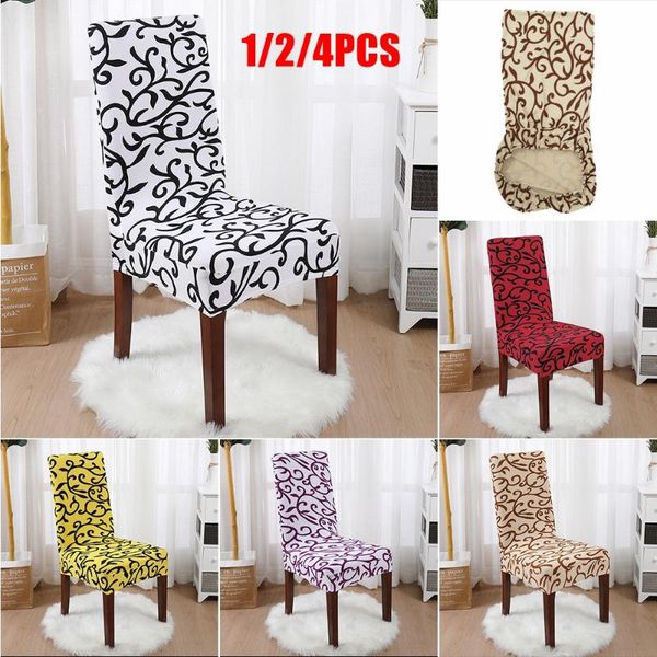 

chair covers 1/2/4pcs spandex elastic slipcover cover printed dining removable anti-dirty kitchen seat case for banquet