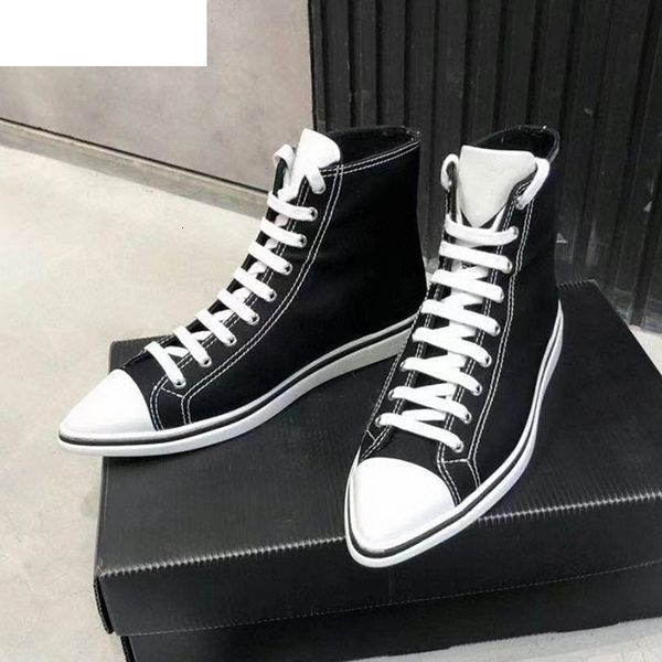 

sandals spring summer pointed canvas casual shoes comfortable high walking lace-up flat sneakers small white girls q65n, Black
