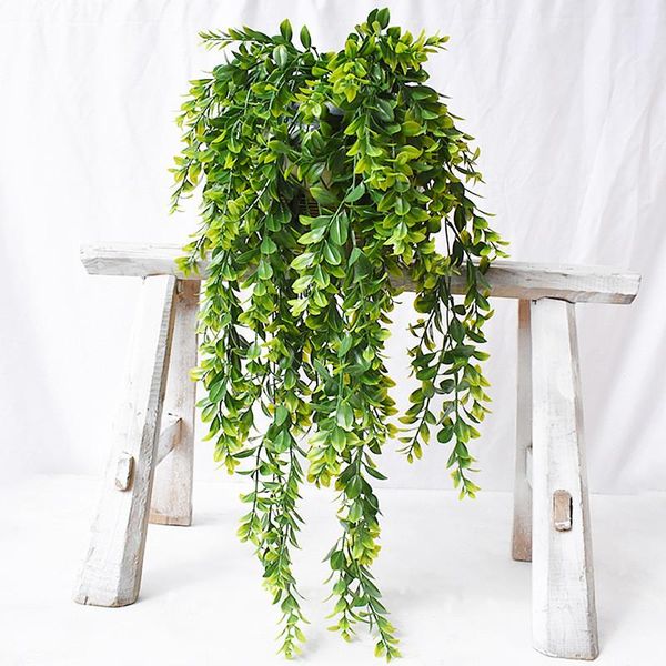 

artificial plant plastic leaf grass simulation wall hanging lengthened vine leaves branches home wedding decoration decorative flowers & wre