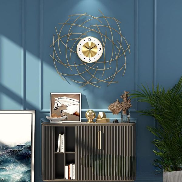 

wall clocks luxury creativity clock silent large modern design reloj pared grande gold metal art ll50wc