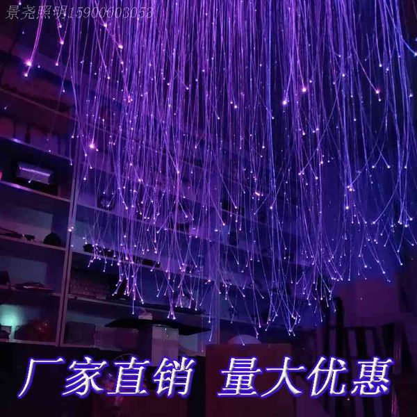 

optical fiber lamp hanging all over the sky in bar qingba