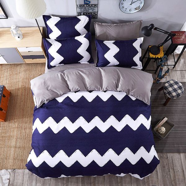 

bedding sets solstice home textile fashion geometric wave stripe style sets 3/4pcs duvet cover set flat sheet pillowcases full  pxnb