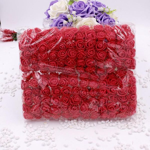 

decorative flowers & wreaths 144pcs 2cm mini foam rose artificial flower bouquet multicolor wedding decoration scrapbooking fake gift