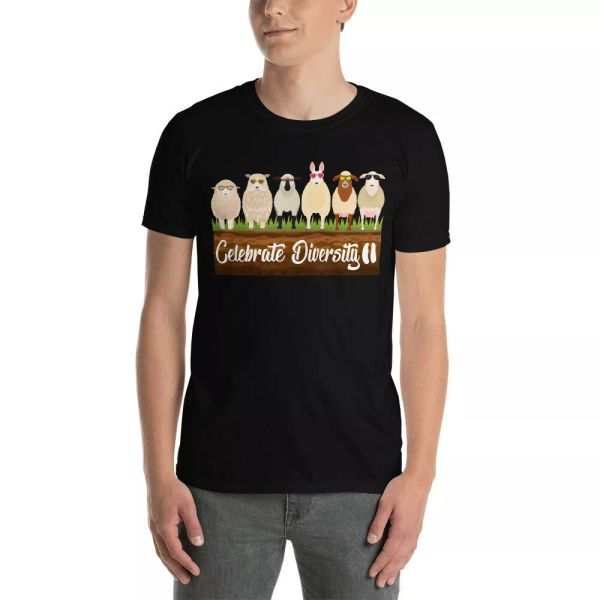 

celebrate diversity funny sheeps matching sheep lover owner farmer rancher shirt, White;black