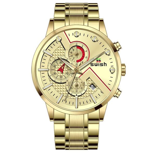 

wristwatches multifunctional round watches for men quartz watch luminous triple dial couple wristwatch with calendar, Slivery;brown